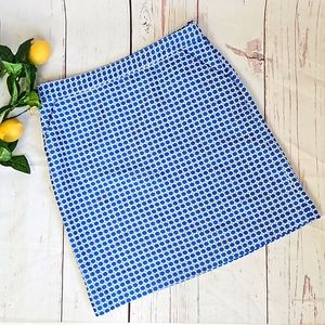 Brooks Brothers 346 Blue White Print Geometric Pencil Skirt Womens Size 6